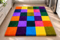 Colorful Hand Tufted Rug – Modern Geometric Mosaic – One of One