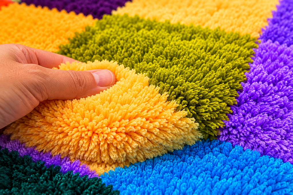 Colorful Hand Tufted Rug – Modern Geometric Mosaic – One of One