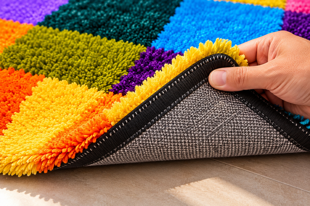 Colorful Hand Tufted Rug – Modern Geometric Mosaic – One of One